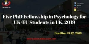 Five PhD Fellowship in Psychology for UK/EU Students in UK, 2019 Five PhD Fellowship in Psychology 300x150 - Five PhD Fellowship in Psychology for UK/EU Students in UK, 2019