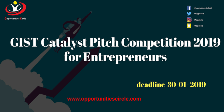GIST Catalyst Pitch Competition 2019 for Entrepreneurs