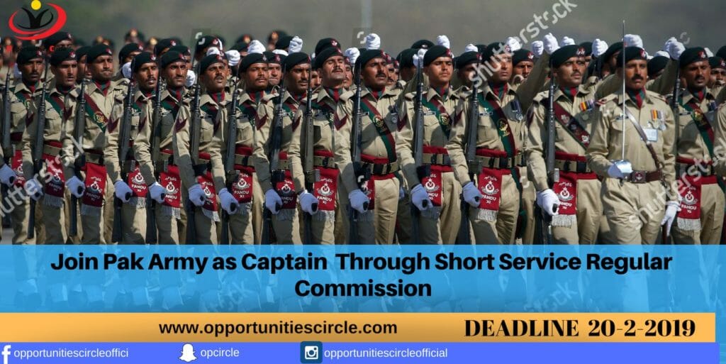 Join Pak Army as Captain Through Short Service Regular Commission