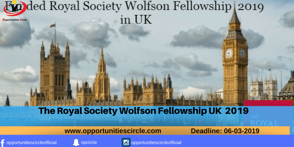 The Royal Society Wolfson Fellowship UK  2019