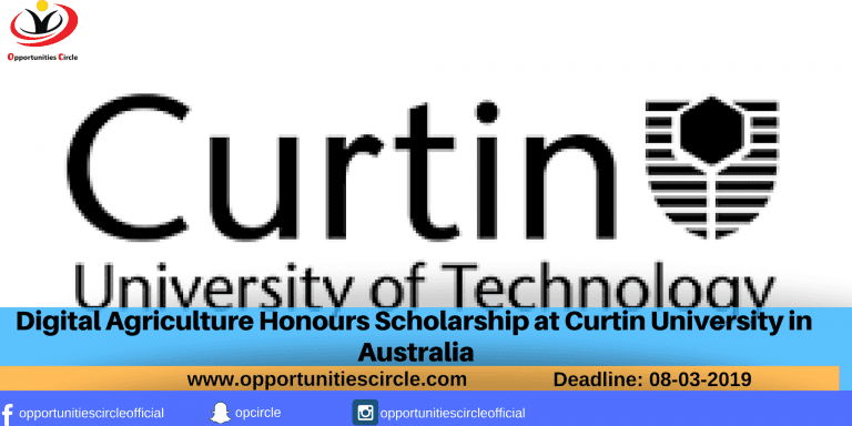 Digital Agriculture Honours Scholarship at Curtin University in Australia
