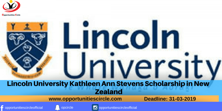 Lincoln University Kathleen Ann Stevens Scholarship in New Zealand