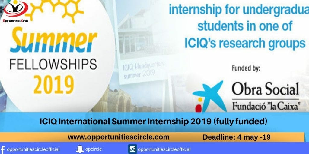 ICIQ International Summer Internship 2019 (fully funded)