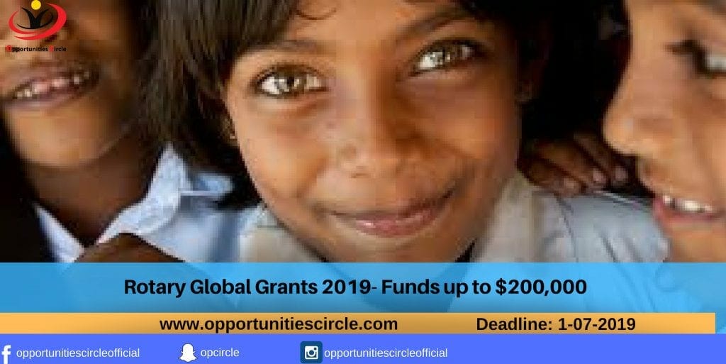 Rotary Global Grants 2019- Funds up to $200,000