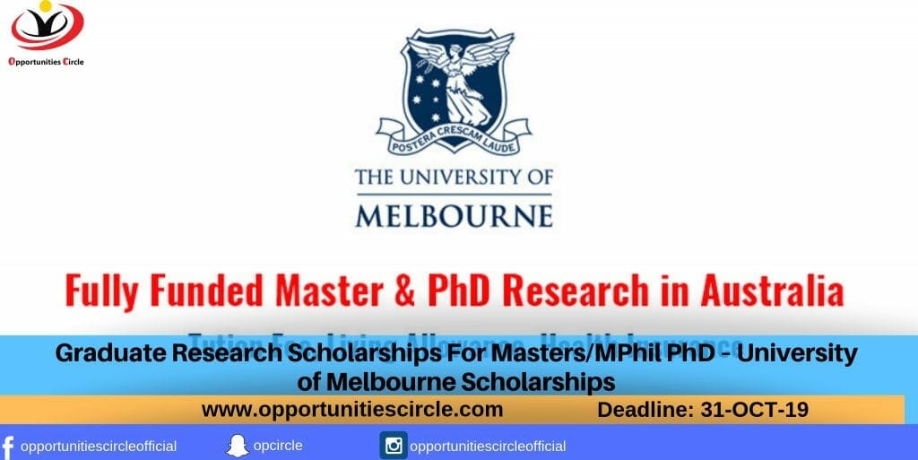 University of Melbourne Scholarships 2019
