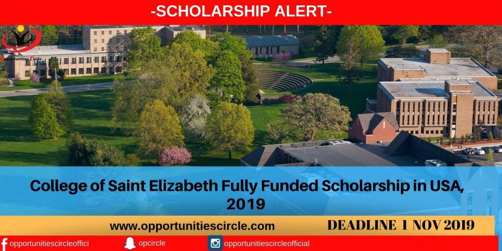 College of Saint Elizabeth Fully Funded Scholarship in USA, 2019