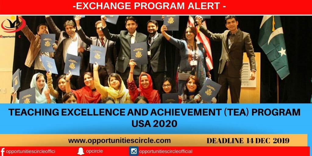Teaching Excellence and Achievement (TEA) Program USA 2020