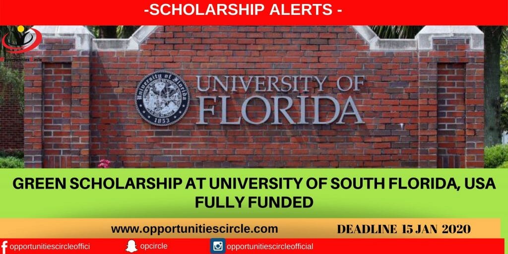 Green Scholarship at University of South Florida, USA Fully Funded
