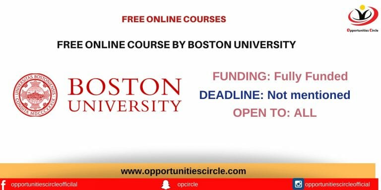 FREE ONLINE COURSE BY BOSTON UNIVERSITY