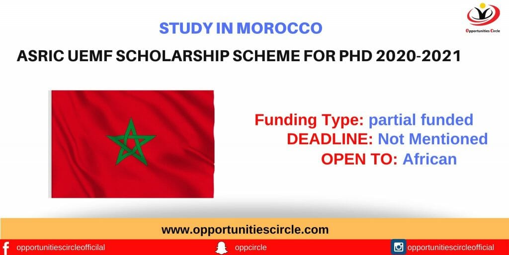 ASRIC UEMF Scholarship Scheme For Phd 2020-2021