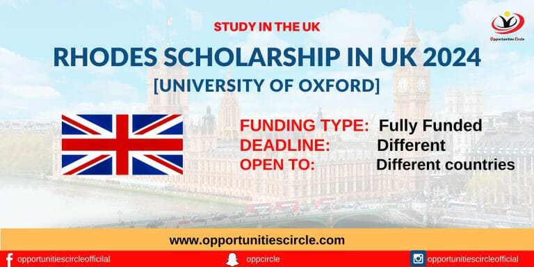 Rhodes Scholarship in the UK 2024