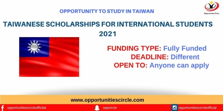 Taiwanese Scholarships for International Students 2021