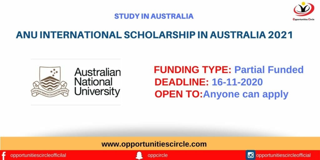 ANU International Scholarship in Australia 2021