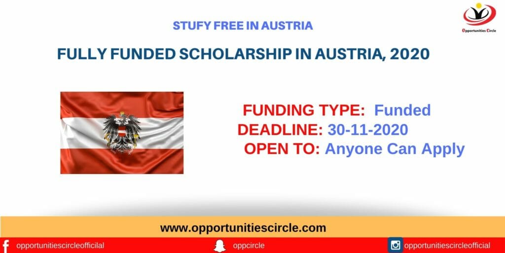 Fully Funded Scholarship in Austria, 2020