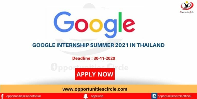 Google Internship Summer 2021 in Thailand