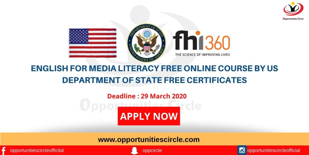 English For Media Literacy Free Online Course By US Department of State