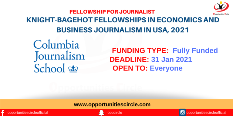 Knight-Bagehot Fellowships in Economics and Business Journalism in USA, 2021