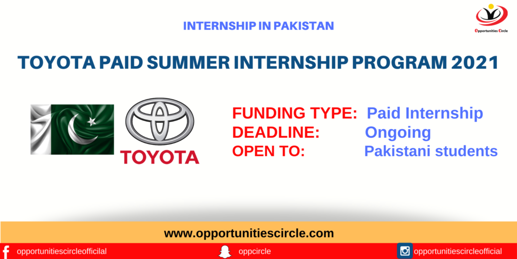 Toyota paid summer internship