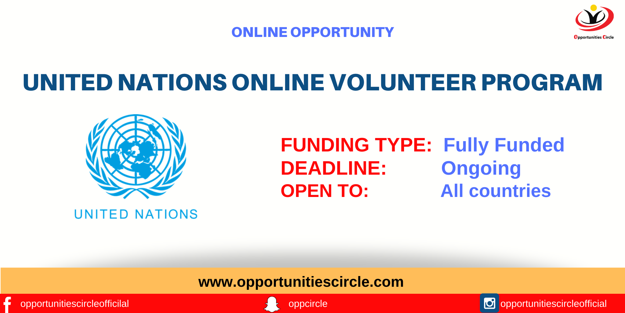 United Nations Online volunteer program 2022 Opportunities Circle