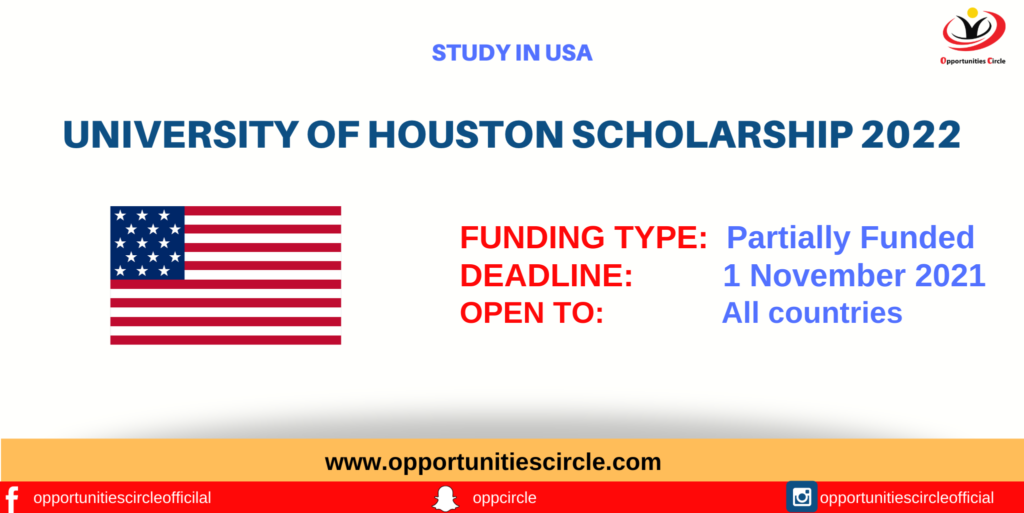 University of Houston Scholarship 2022 Study in the USA