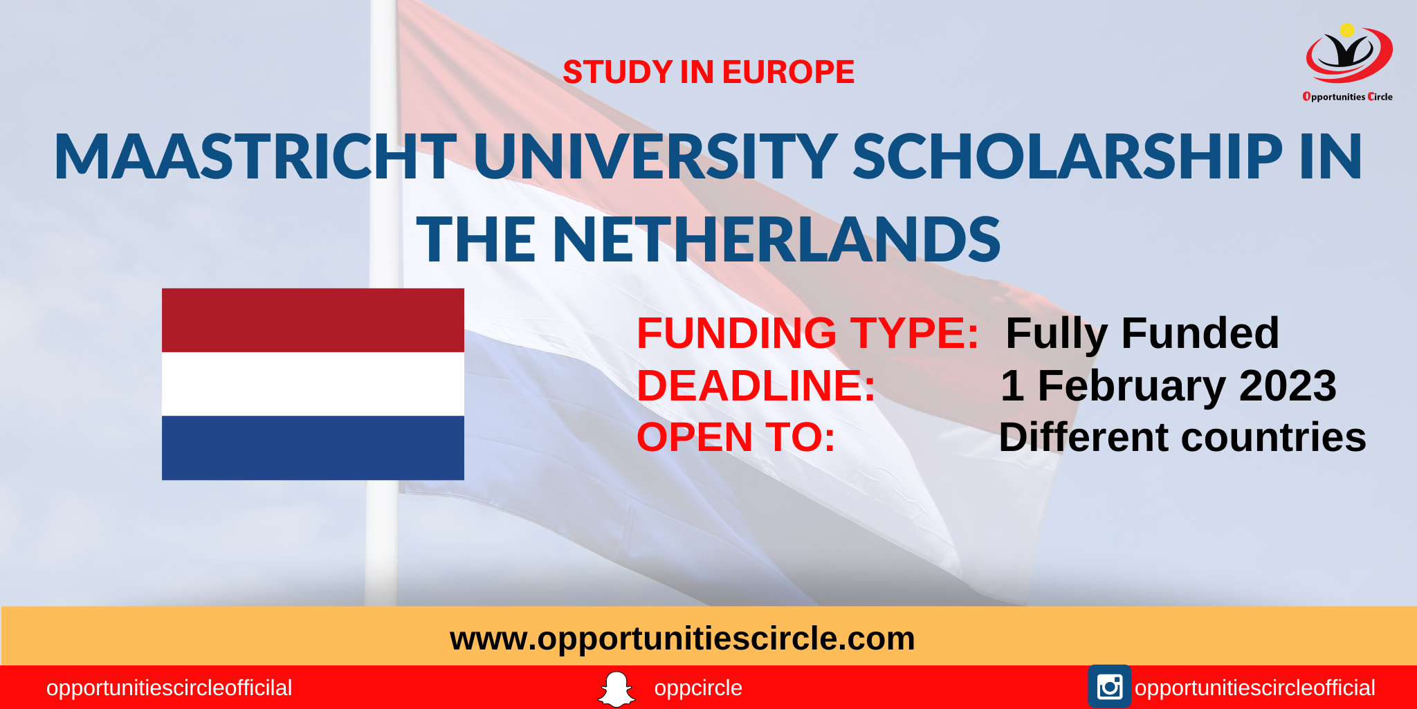 Maastricht University Scholarship 2023 in Netherlands Fully Funded