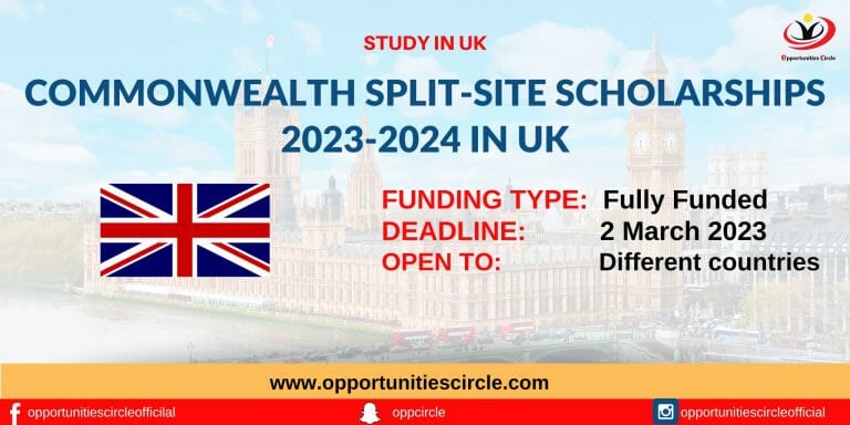 Commonwealth Split-Site Scholarships 2023-2024 in UK