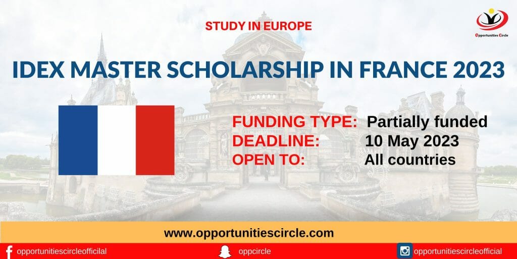 IDEX Master Scholarship in France 2023