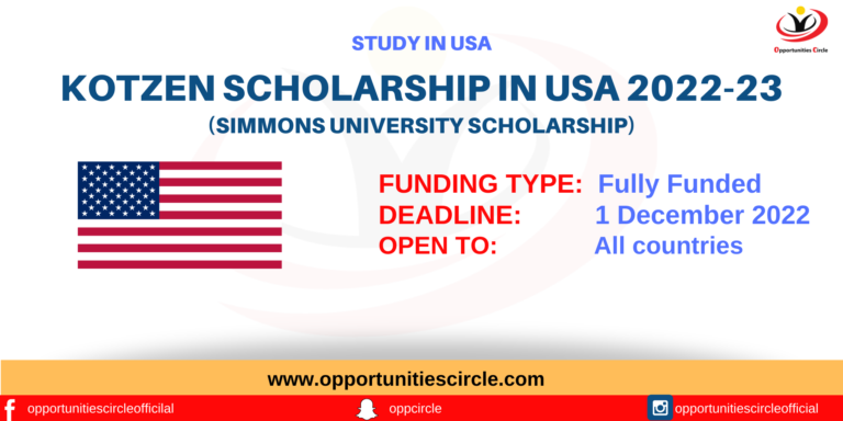 Kotzen Scholarship in USA 2022-23