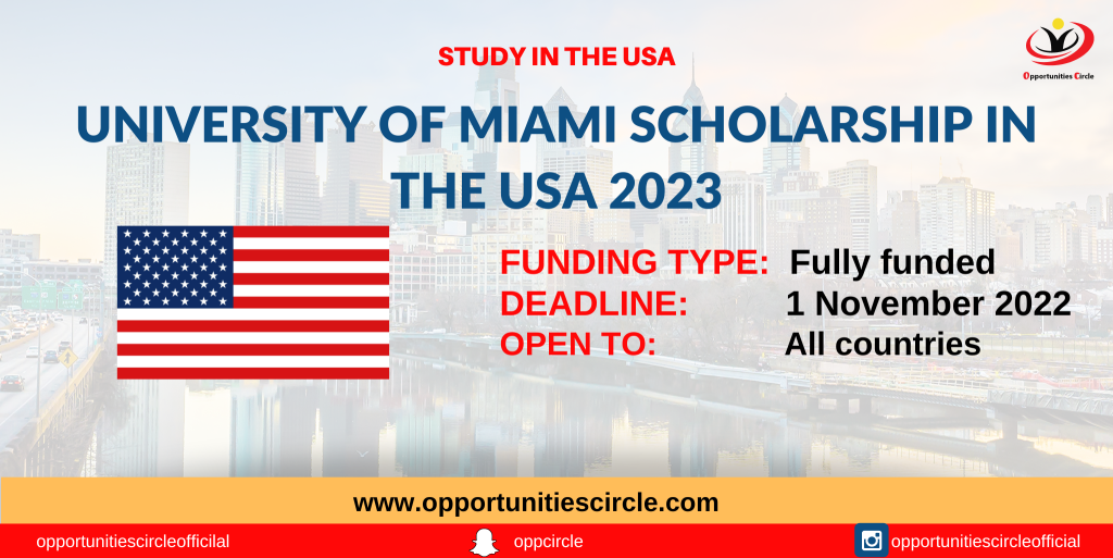 University of Miami Scholarship in the USA