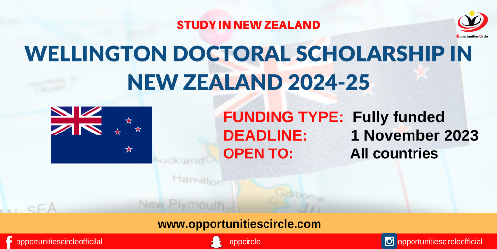 Wellington Doctoral Scholarship 2024-25