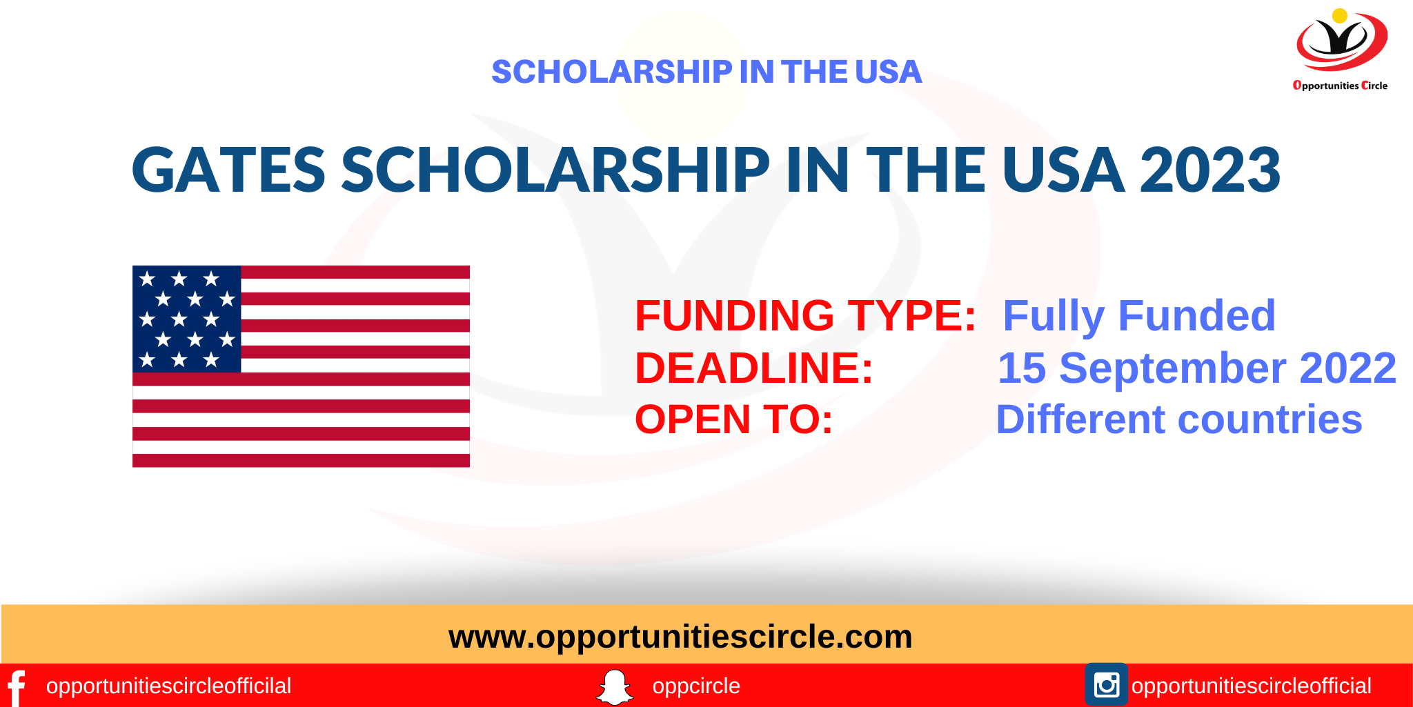Gates Scholarship in the USA 2023 Opportunities Circle