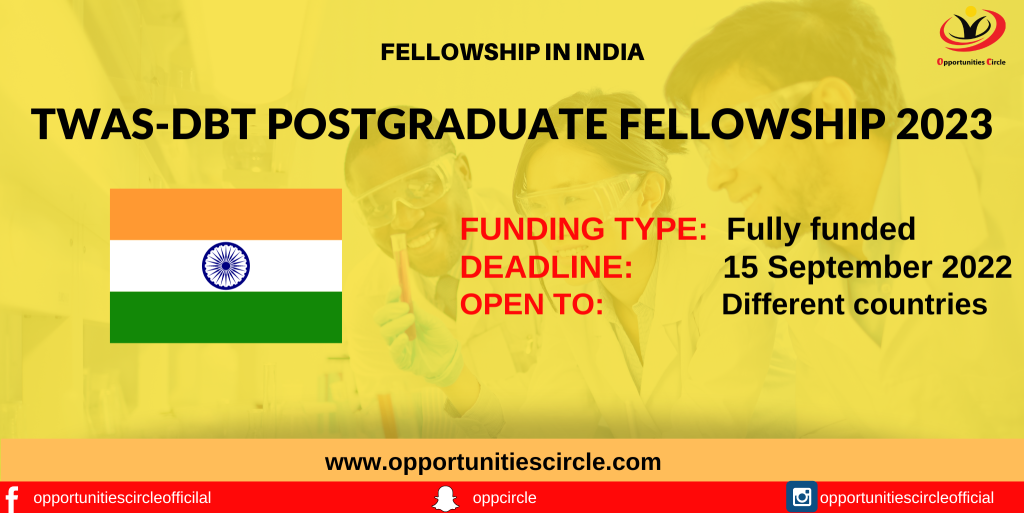 TWAS-DBT Postgraduate Fellowship