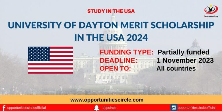University of Dayton Merit Scholarship in USA 2024