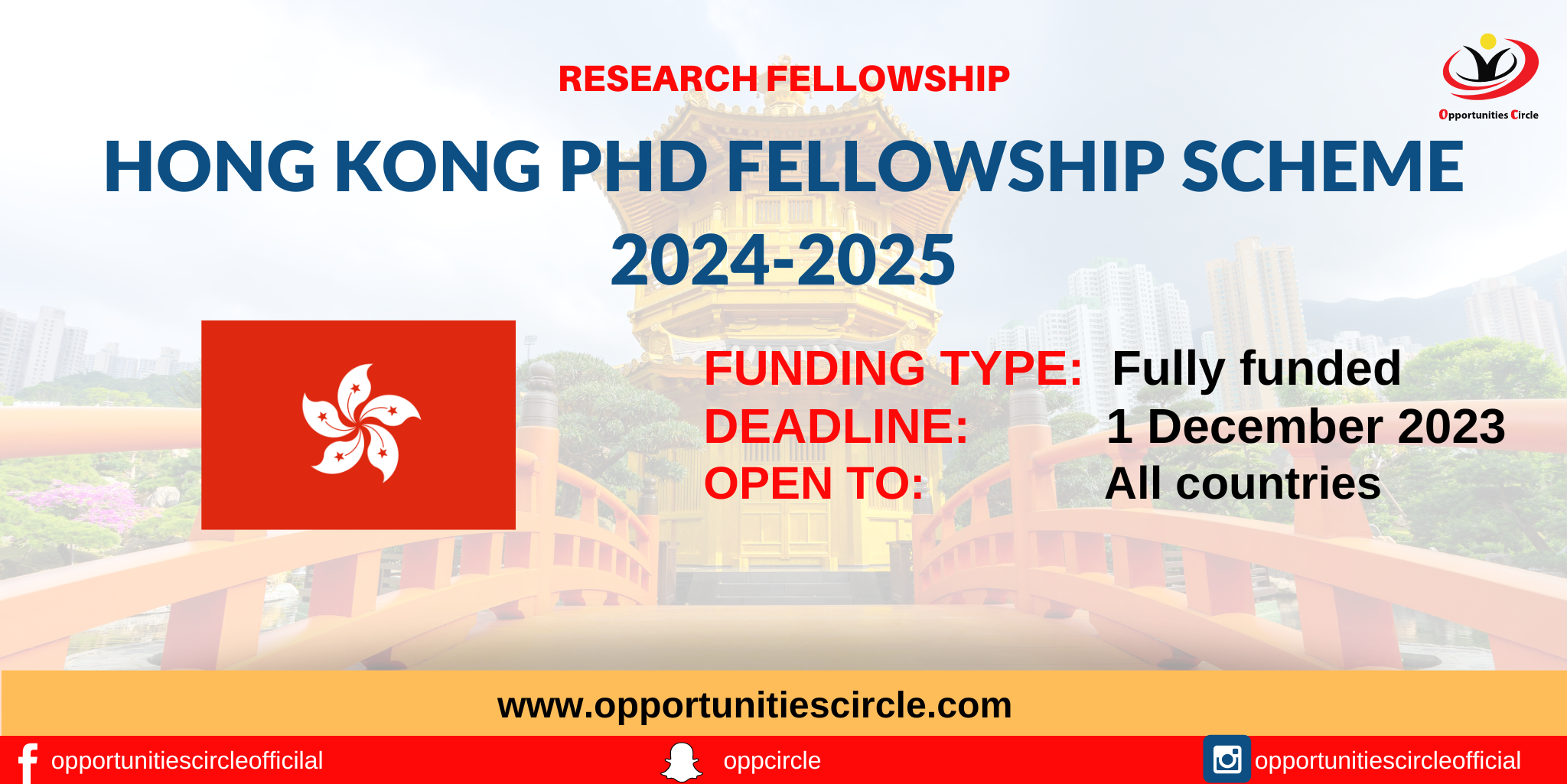 phd fellowship hong kong