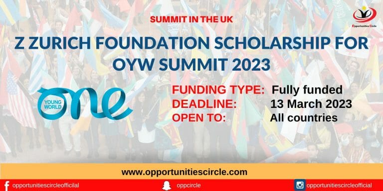 Z Zurich Foundation Scholarship for OYW Summit