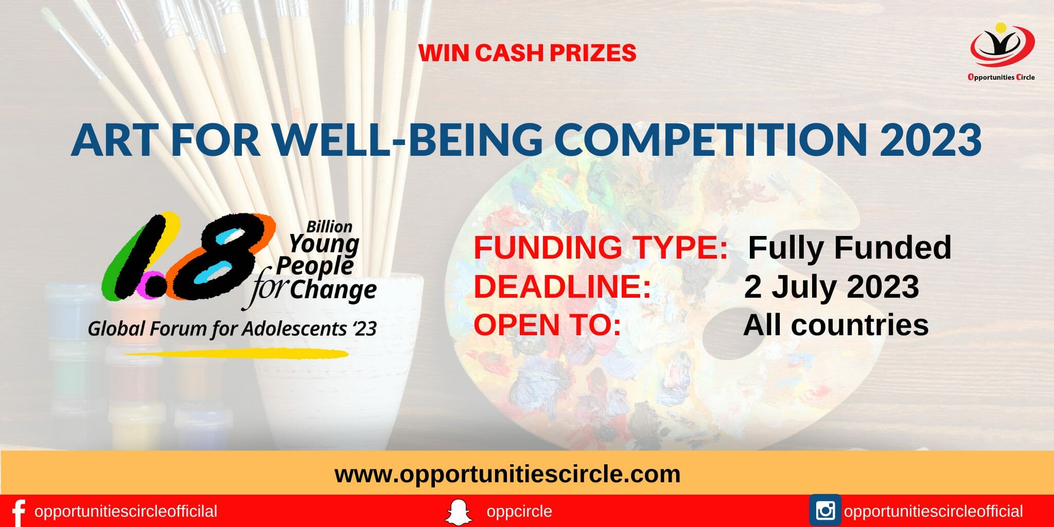 Art For Well-Being Competition 2023 | 1000 Usd Cash Prizes - Opportunities  Circle