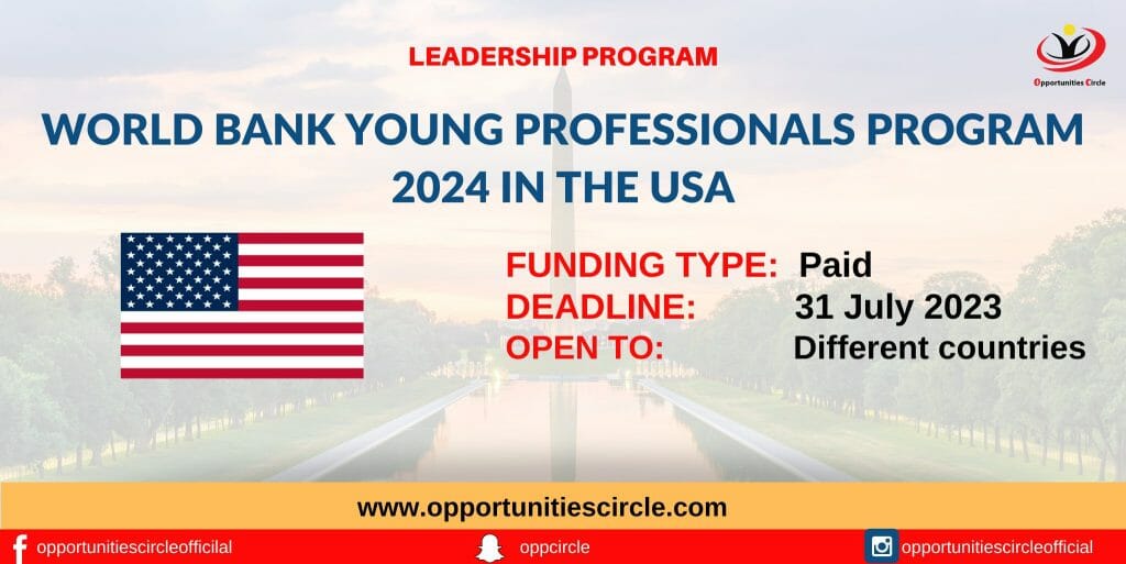 World Bank Young Professionals Program 2024 in the USA