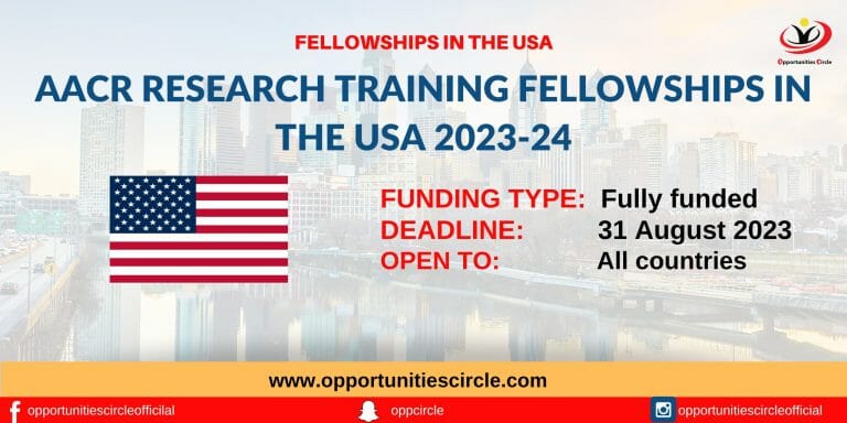 AACR Research Training Fellowships in the USA