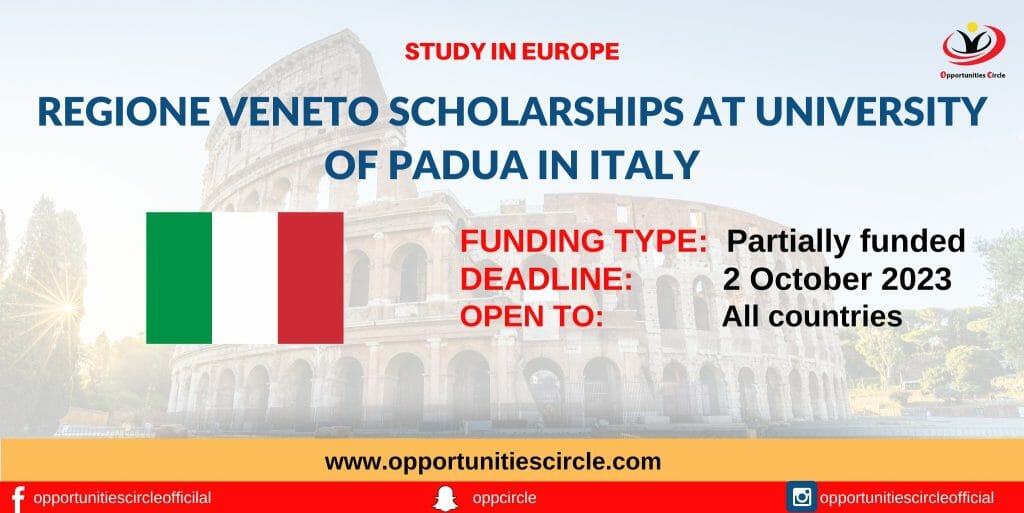 Regione Veneto Scholarships at University of Padua