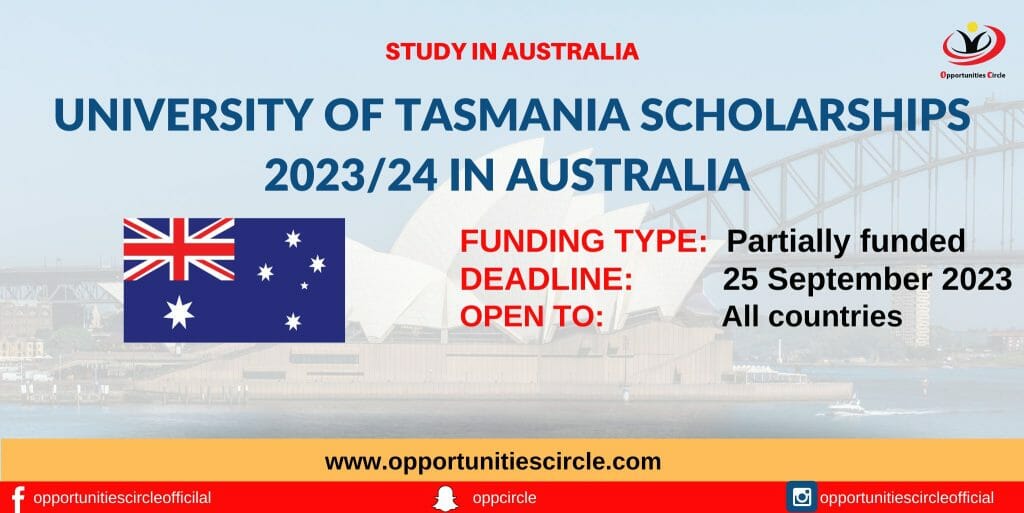 University of Tasmania Scholarships 2023/24 in Australia