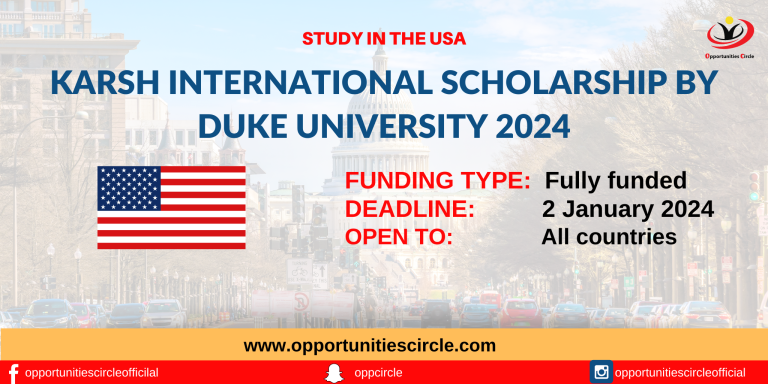 Karsh International Scholarship by Duke University 2024