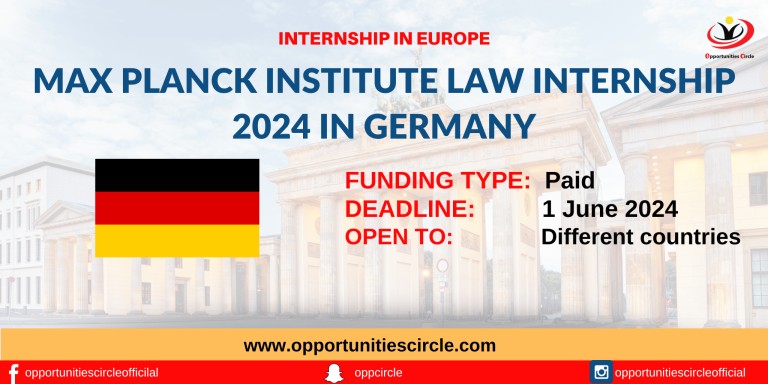 Max Planck Institute Law Internship 2024