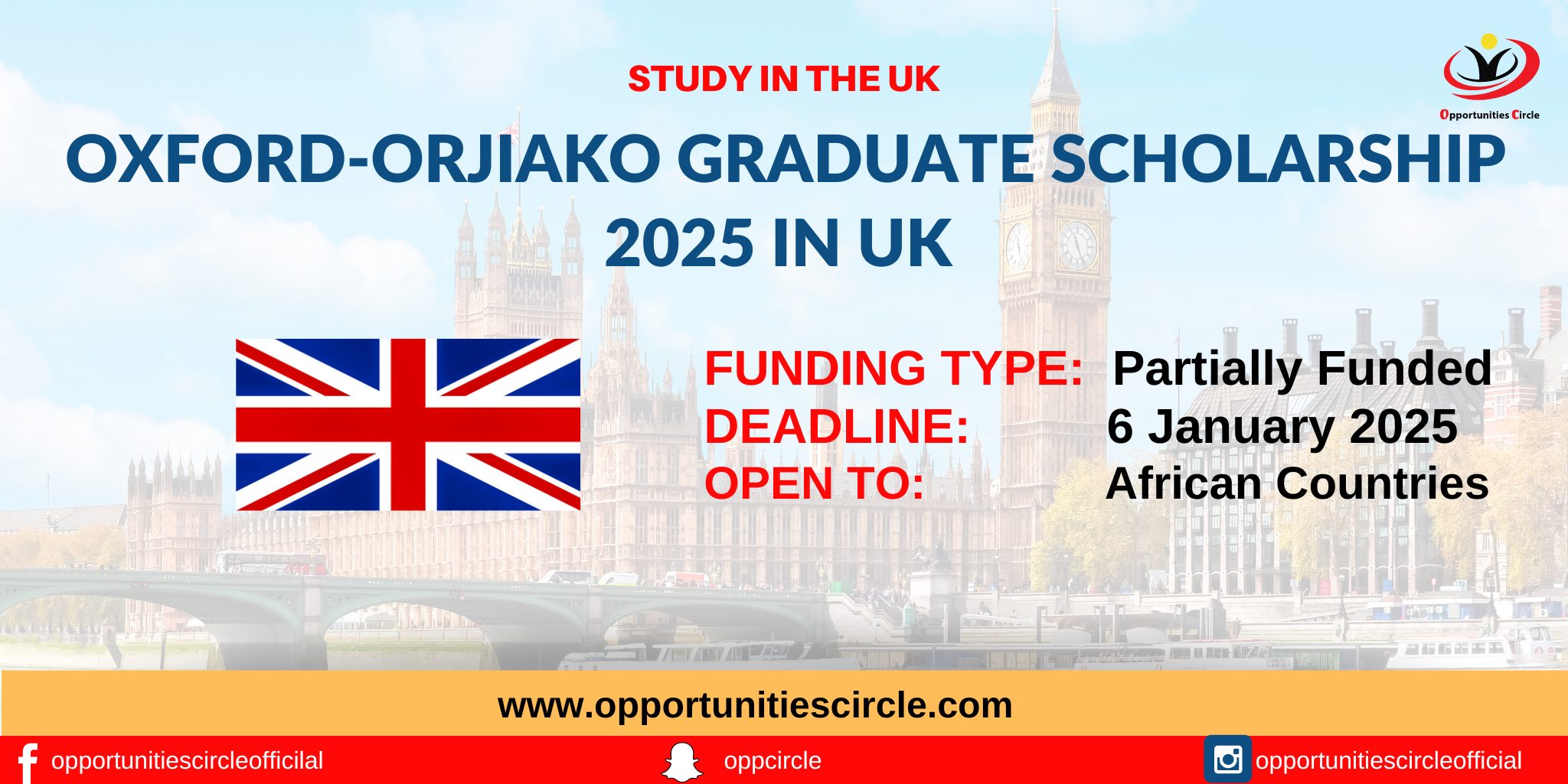 OxfordOrjiako Graduate Scholarship 2025 in UK University of Oxford Opportunities Circle