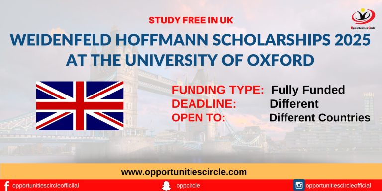 Weidenfeld Hoffmann Scholarships 2025 at the university of Oxford