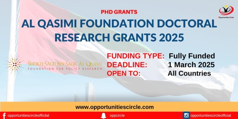 Al Qasimi Foundation Doctoral Research Grants 2025