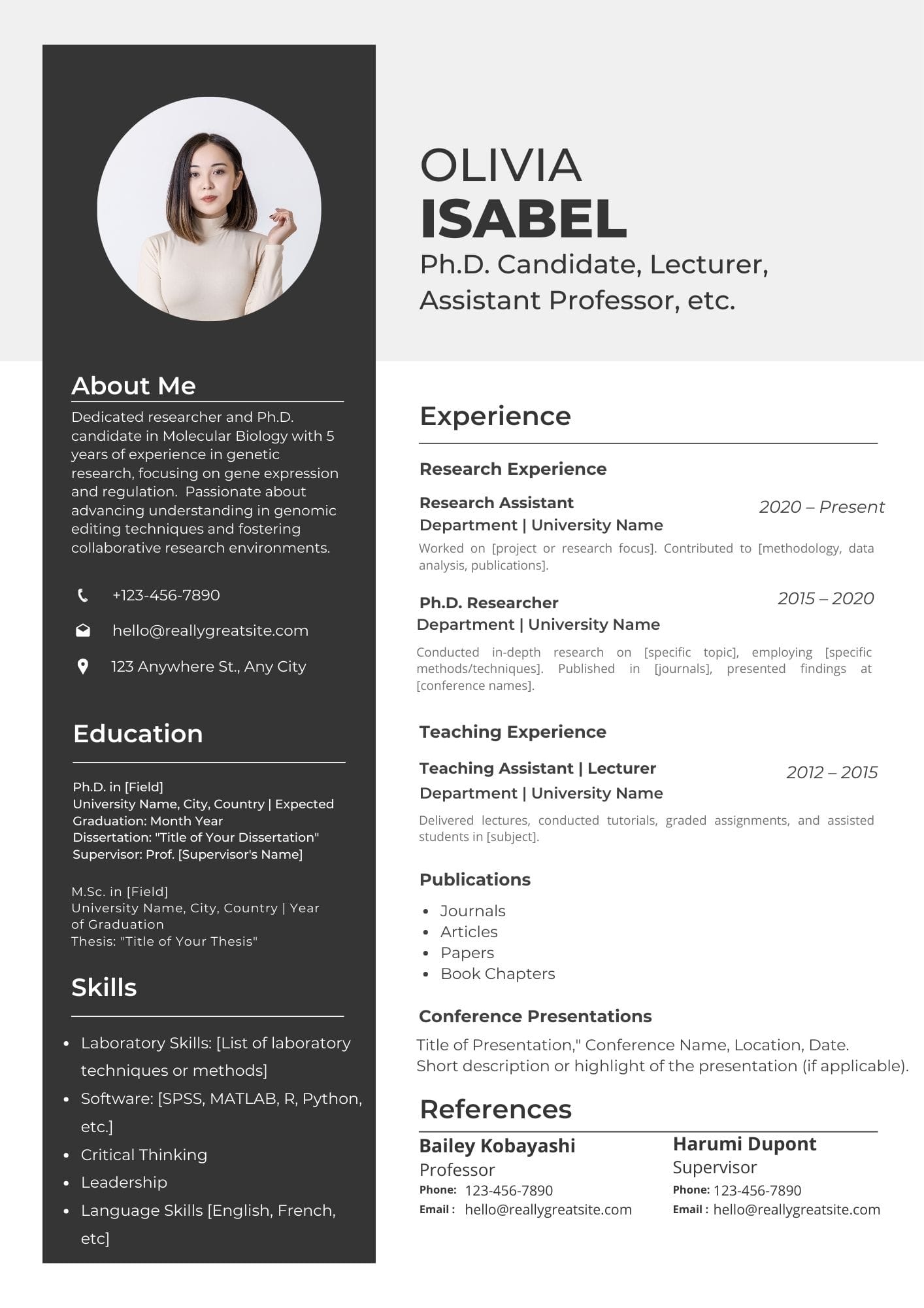 CV for Scholarship