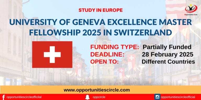 University of Geneva Excellence Master Fellowship 2025 in Switzerland