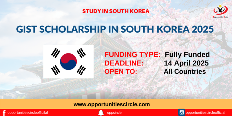 GIST Scholarship in South Korea 2025