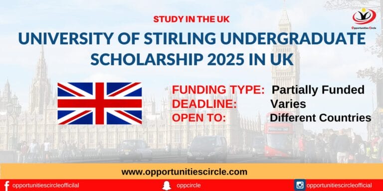 University of Stirling Undergraduate Scholarship 2025 in UK