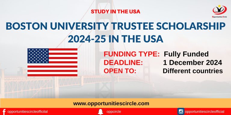 Boston University Trustee Scholarship 2024-25 in USA